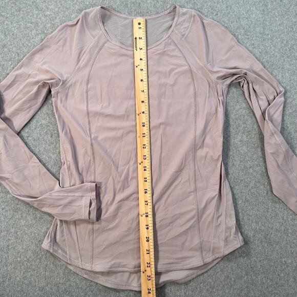 Lululemon Sculpt Long Sleeve T-Shirt Women's 4 No Size Tag Mesh Panel Active Run - Picture 5 of 8